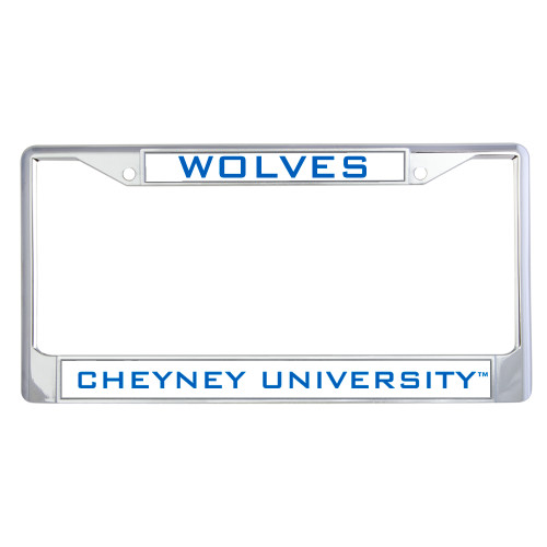  Metal License Plate Frame in Chrome - Flat Word-mark