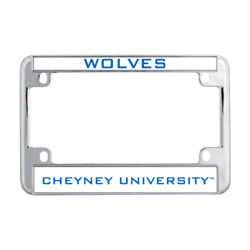  Metal Motorcycle License Plate Frame in Chrome - Flat Word-mark