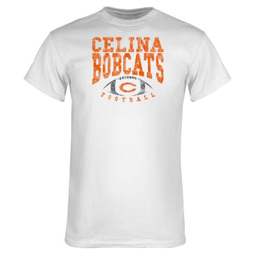  White T Shirt - Football Distressed
