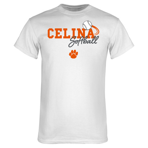  White T Shirt - Softball Script