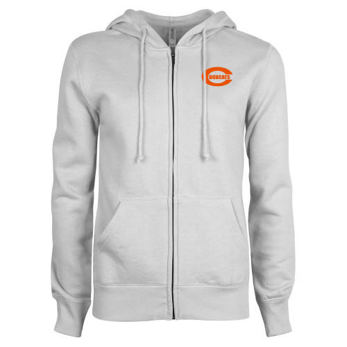  ENZA Womens White Fleece Full Zip Hoodie - C - Bobcats