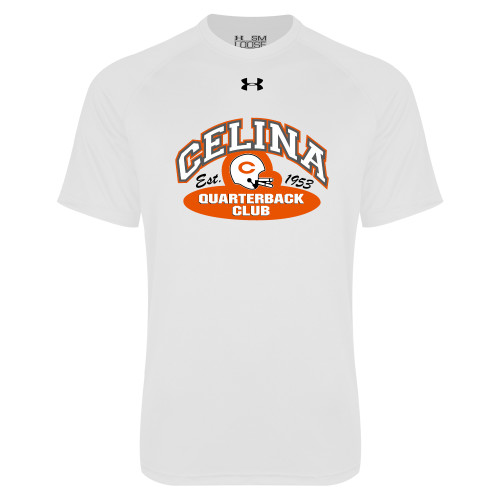  Under Armour White Tech Tee - Celina Quarterback Club