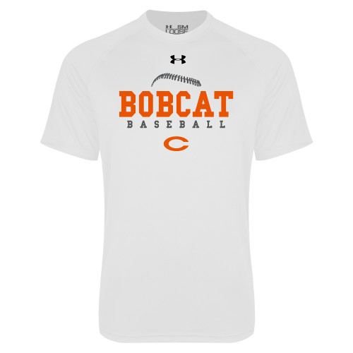  Under Armour White Tech Tee - Baseball Seams