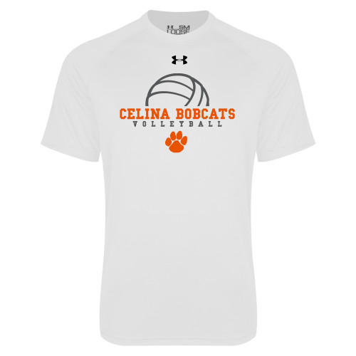  Under Armour White Tech Tee - Volleyball Ball