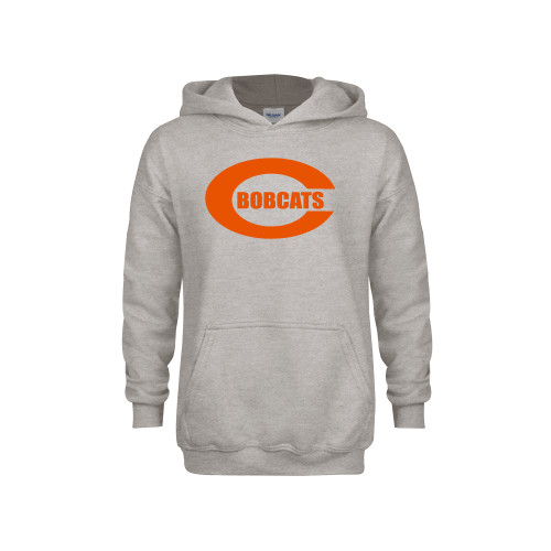  Youth Grey Fleece Hood - C - Bobcats