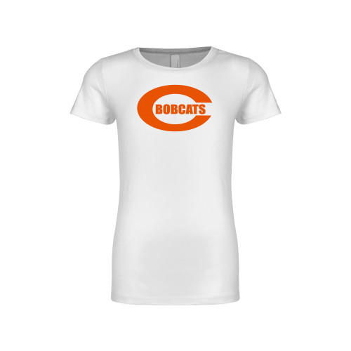  Next Level Girls White Fashion Fit T Shirt - C - Bobcats