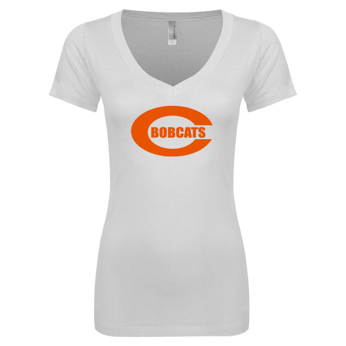  Next Level Womens White Ideal V Tee - C - Bobcats