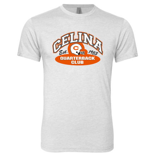  Next Level Heather White Triblend Tee - Celina Quarterback Club