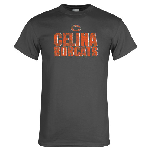  Charcoal T Shirt - Block Distressed