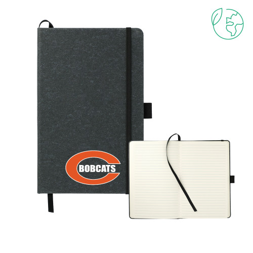  5.5 x 8.5 Black FSC Mix Recycled Leather Bound Journal - C - Bobcats