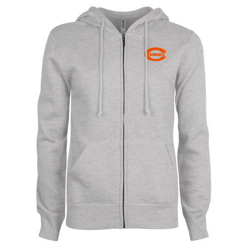  ENZA Womens Grey Fleece Full Zip Hoodie - C - Bobcats