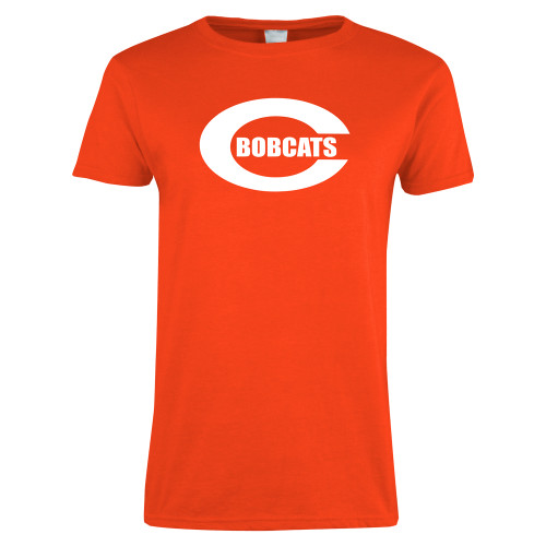  Womens Orange Short Sleeve Tee - C - Bobcats