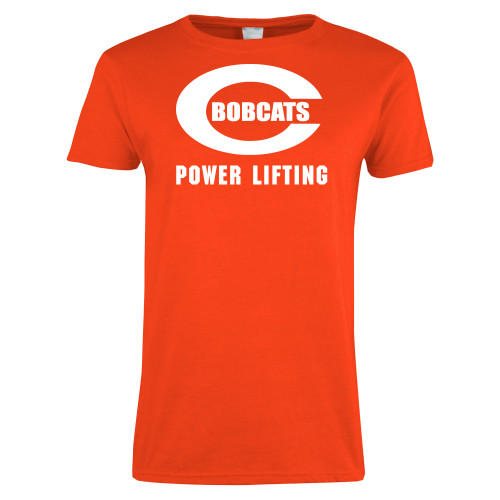  Womens Orange Short Sleeve Tee - Power Lifting