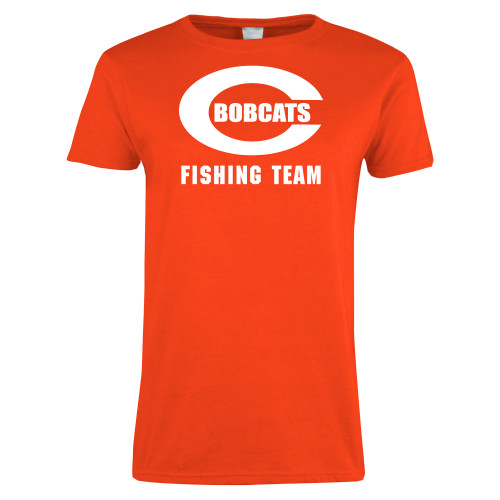  Womens Orange Short Sleeve Tee - Fishing Team