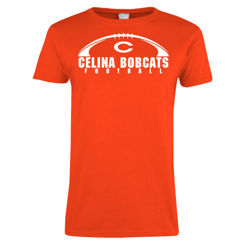  Womens Orange Short Sleeve Tee - Football Arch