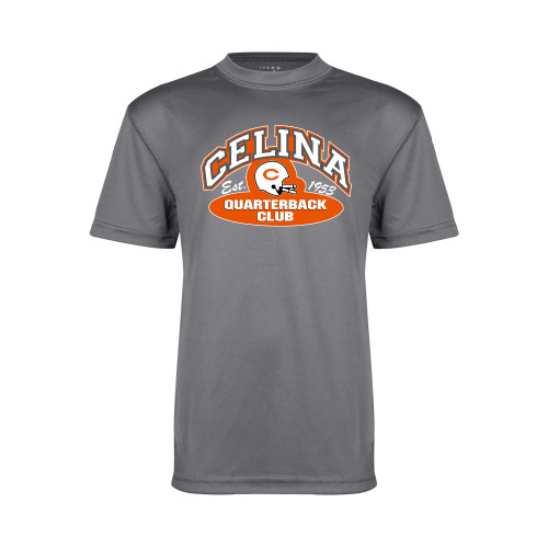  Youth Performance Grey Concrete Tee - Celina Quarterback Club