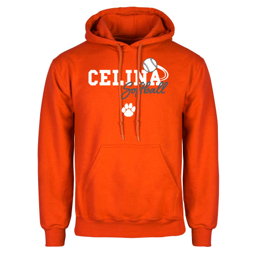  Orange Fleece Hoodie - Softball Script