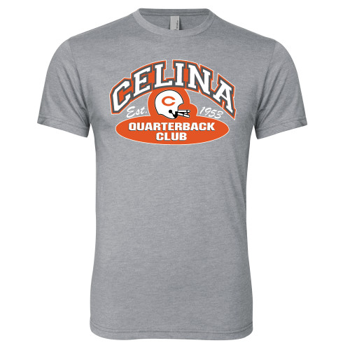  Next Level Heather Grey Triblend Tee - Celina Quarterback Club