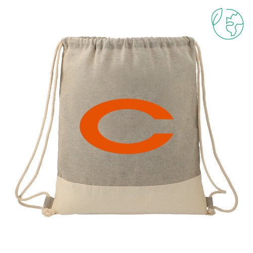  Split Recycled Cotton Grey/Natural Drawstring Bag - C