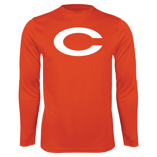  Orange Performance Long Sleeve Shirt - C