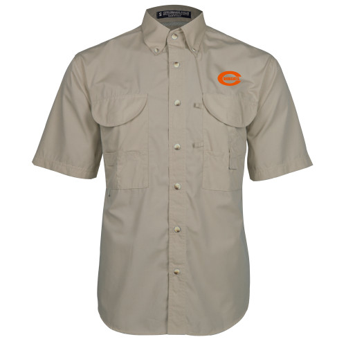  Khaki Fishing Shirt Performance Short Sleeve - C - Bobcats