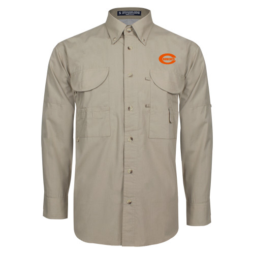  Khaki Fishing Shirt Performance Long Sleeve - C - Bobcats