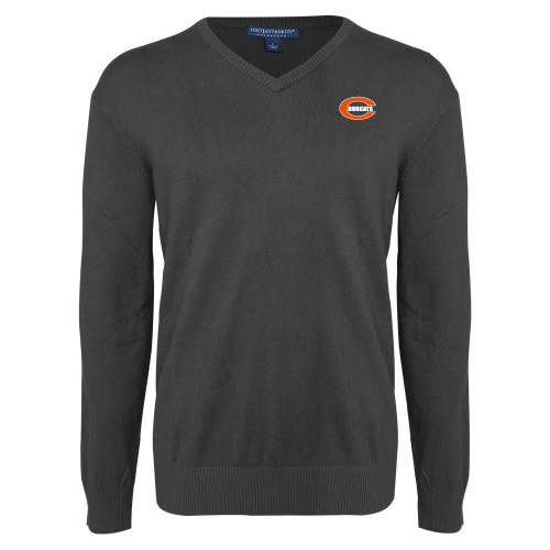  Charcoal Heather VNeck Sweater - C - Bobcats