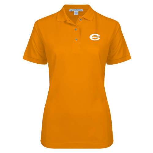  Womens Silk Touch Orange Pique Polo - C - Bobcats