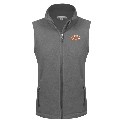  Womens Charcoal Fleece Full Zip Vest - C