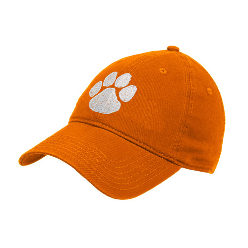 Orange Unstructured Adjustable Low Profile Hat - Paw
