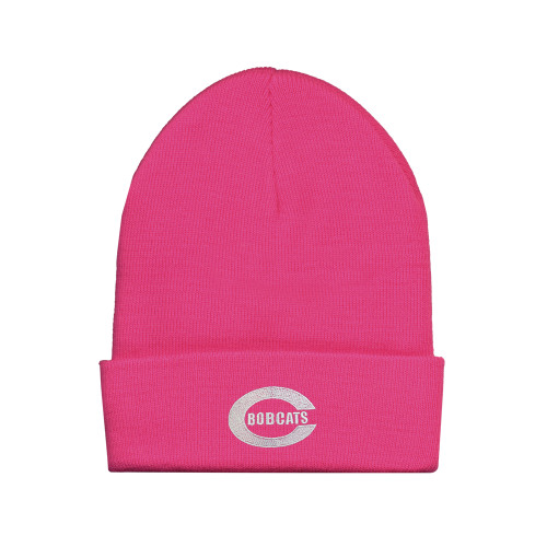  Fleece Lined Neon Pink Knit Beanie - C - Bobcats