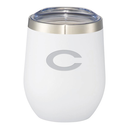  Corzo Vacuum Insulated White Cup 12oz - C Engraved