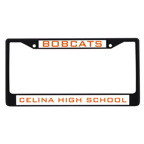  Metal License Plate Frame in Black - Bobcats