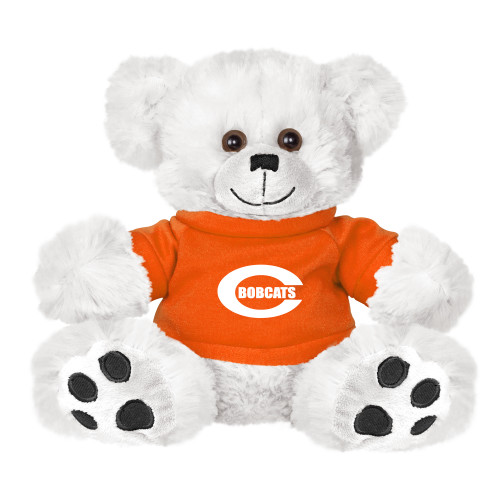  Plush Big Paw 8 1/2 inch White Bear w/Orange Shirt - C - Bobcats