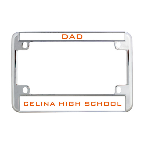  Metal Motorcycle License Plate Frame in Chrome - Dad