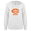 Thumbnail image for  ENZA Womens White V Notch Raw Edge Fleece Hoodie