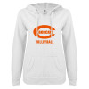 Thumbnail image for  ENZA Womens White V Notch Raw Edge Fleece Hoodie
