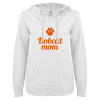 Thumbnail image for  ENZA Womens White V Notch Raw Edge Fleece Hoodie