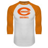 Thumbnail image for  White/Orange Raglan Baseball T Shirt