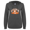 Thumbnail image for  ENZA Womens Dark Heather V Notch Raw Edge Fleece Hoodie
