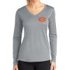Thumbnail image for  Womens Grey Performance Long Sleeve V Neck Shirt