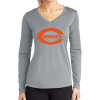 Thumbnail image for  Womens Grey Performance Long Sleeve V Neck Shirt