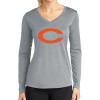 Thumbnail image for  Womens Grey Performance Long Sleeve V Neck Shirt