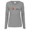 Thumbnail image for  Womens Grey Long Sleeve V Neck Tee 