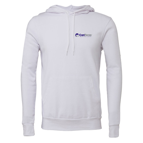 Bella + Canvas White Fleece Hood-ConTeras Industrial Group