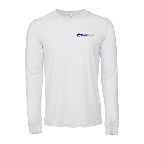 Bella + Canvas White Jersey Cotton Long Sleeve T Shirt-ConTeras Industrial Group