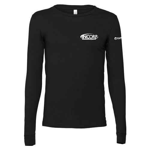Bella + Canvas Black Jersey Cotton Long Sleeve T Shirt-Incorp