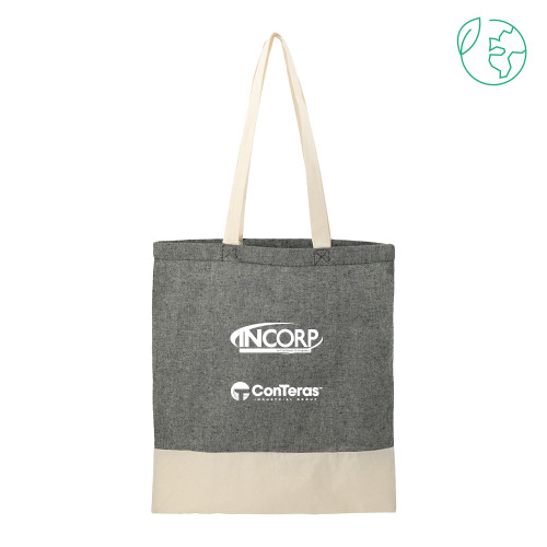 Split Recycled Black Cotton Twill Convention Tote-Incorp ConTeras Cobrand