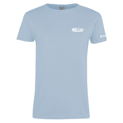 Womens Light Blue Short Sleeve Tee-Incorp