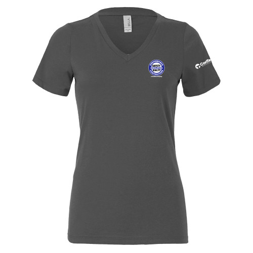 Bella + Canvas Womens Asphalt V Neck Cotton T Shirt-Performance Insulation Contractors